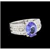 Image 1 : 14KT White Gold 2.48 ctw Tanzanite and Diamond Ring