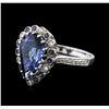 Image 1 : 14KT White Gold 3.86 ctw Tanzanite, Sapphire and Diamond Ring