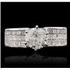 Image 2 : 18KT White Gold 3.45 ctw Diamond Ring