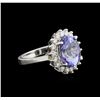 Image 1 : 4.34 ctw Tanzanite and Diamond Ring - 14KT White Gold