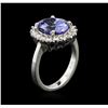 Image 3 : 4.34 ctw Tanzanite and Diamond Ring - 14KT White Gold