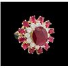 Image 1 : 7.51 ctw Ruby and Diamond Ring - 14KT Yellow Gold