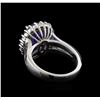 Image 3 : 4.25 ctw Tanzanite and Diamond Ring - 14KT White Gold