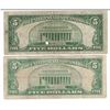 Image 2 : 1934 $5 Silver Certificate Currency Lot of 2
