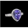 Image 1 : 14KT White Gold 2.87 ctw Tanzanite and Diamond Ring