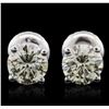 Image 1 : 14KT White Gold 1.22 ctw Diamond Solitaire Earrings