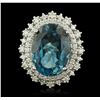 Image 1 : 14KT White Gold 16.09 ctw Topaz and Diamond Ring