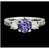 Image 1 : 14KT White Gold 1.49 ctw Tanzanite and Diamond Ring