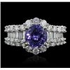 Image 2 : 14KT White Gold 2.52 ctw Tanzanite and Diamond Ring