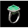 Image 4 : GIA Cert 10.54 ctw Emerald and Diamond Ring - 14KT White Gold