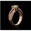 Image 3 : 14KT Rose Gold 1.71 ctw Fancy Green Diamond Ring