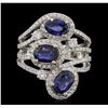 Image 2 : 14KT White Gold 2.64 ctw Sapphire and Diamond Ring