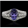 Image 2 : 14KT White Gold 1.88 ctw Tanzanite and Diamond Ring