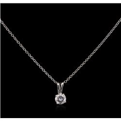 0.46 ctw Diamond Pendant With Chain - 14KT White Gold