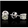 Image 2 : 14KT White Gold 1.21 ctw Diamond Solitaire Earrings
