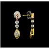 Image 2 : 4.72 ctw Diamond Earrings - 18KT Tri Color Gold