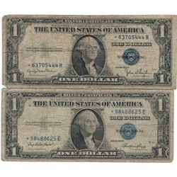 1935 $1 Star Note Silver Certificate Currency Lot of 2