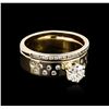 Image 1 : 14KT Yellow Gold 0.90 ctw Diamond Wedding Ring Set