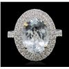 Image 2 : 14KT Two-Tone Gold 5.13 ctw Aquamarine and Diamond Ring