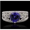 Image 2 : 14KT White Gold 2.18 ctw Tanzanite and Diamond Ring