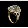Image 4 : 6.01 ctw Aquamarine and Diamond Ring - 14KT Yellow Gold
