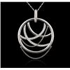 Image 1 : 14KT White Gold 1.06 ctw Diamond Pendant With Chain