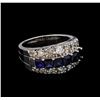 Image 1 : 1.41 ctw Sapphire and Diamond Ring - 14KT White Gold