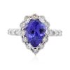 Image 2 : 14KT White Gold 2.70 ctw Tanzanite and Diamond Ring