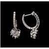 Image 2 : 1.00 ctw Diamond Earrings - 14KT White Gold