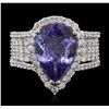 Image 2 : 14KT White Gold 4.81 ctw Tanzanite and Diamond Ring