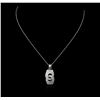 Image 2 : 14KT White Gold 0.83 ctw Diamond Pendant With Chain