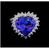 Image 2 : 7.22 ctw Tanzanite and Diamond Ring - 14KT White Gold