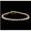 Image 1 : 14KT Yellow Gold 5.01 ctw Diamond Tennis Bracelet