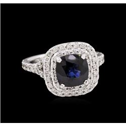 14KT White Gold 2.59 ctw Sapphire and Diamond Ring