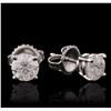 Image 2 : 14KT White Gold 1.24 ctw Diamond Stud Earrings