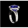 Image 4 : 7.48 ctw Tanzanite and Diamond Ring - 14KT White Gold