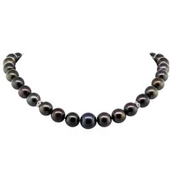 Tahitian Cultured Pearl and Diamond Necklace