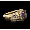 Image 3 : 14KT Yellow Gold 3.29 ctw Tanzanite and Diamond Ring