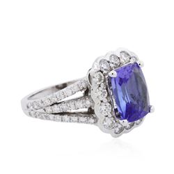 14KT White Gold 3.21 ctw Tanzanite and Diamond Ring