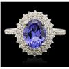 Image 2 : 14KT White Gold 1.92 ctw Tanzanite and Diamond Ring