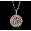 Image 1 : 14KT Two-Tone 4.74 ctw Diamond Pendant With Chain