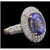 Image 1 : 14KT Two-Tone Gold 5.40 ctw Tanzanite and Diamond Ring