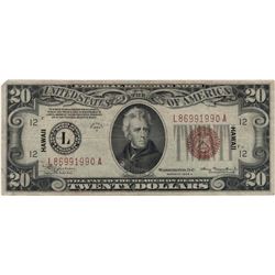 1934 $20 Hawaii Federal Reserve Note Currency