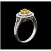 Image 3 : 14KT White Gold 0.44 ctw Citrine and Diamond Ring