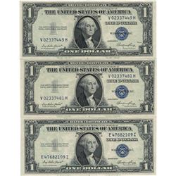 1935 Choice Uncirculated $1 Silver Certificate Currency Lot of 3