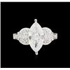 Image 2 : EGL USA Cert 3.10 ctw Diamond Ring - 18KT White Gold