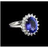 Image 1 : 3.91 ctw Tanzanite and Diamond Ring - 14KT White Gold
