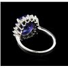 Image 2 : 3.91 ctw Tanzanite and Diamond Ring - 14KT White Gold