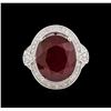 Image 2 : 14KT White Gold 14.49 ctw Ruby and Diamond Ring