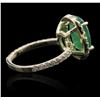 Image 3 : 14KT Yellow Gold 3.01 ctw Emerald and Diamond Ring